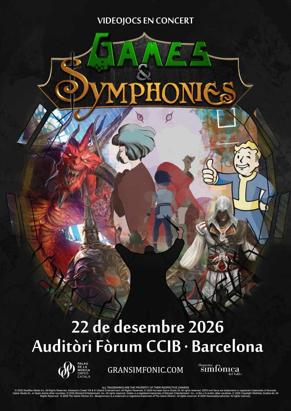 poster del concierto de Games&Symphonies en Auditori Fòrum de Barcelona el 22 de diciembre de 2026